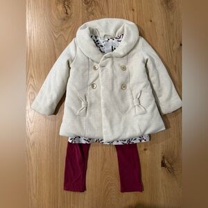 Tahari Stylish Cream Kids PeaCoat and Matching Set